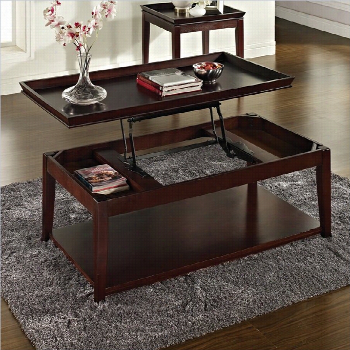 Steve Silver Company Clemson Lift Top Cocktail Table With  Casters In Multi-step Cherry
