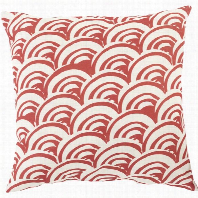 Surya Mizu Poly Fill 18 Square Pillow In Red