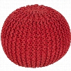 Surya Malmo Cotton Sphere Pouf Ottoman in Red
