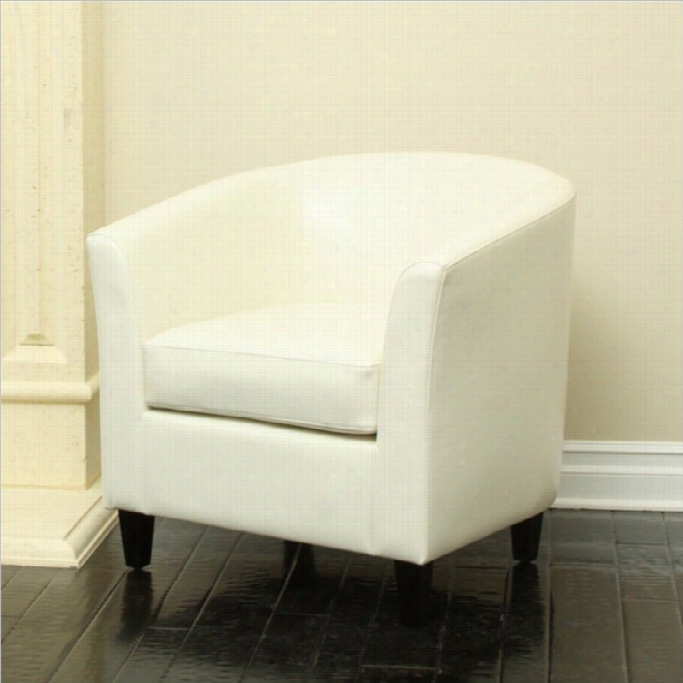Trent Home Leather Club Chair In Ivory