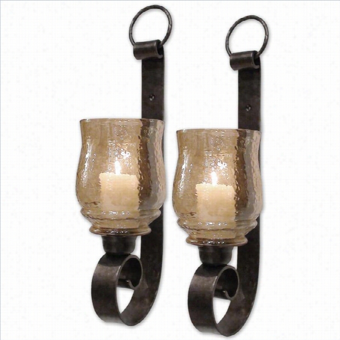 Uttermost Joselyn Antique Bronze Metall Small Wall Sconces (set Of 2)