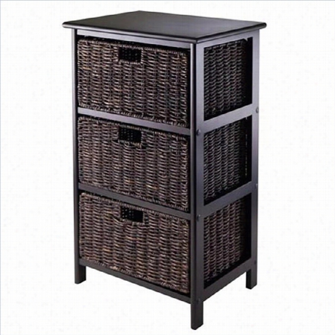 Win5ome Omaha Storage Rack With 3 Foldable Baskkets In Black