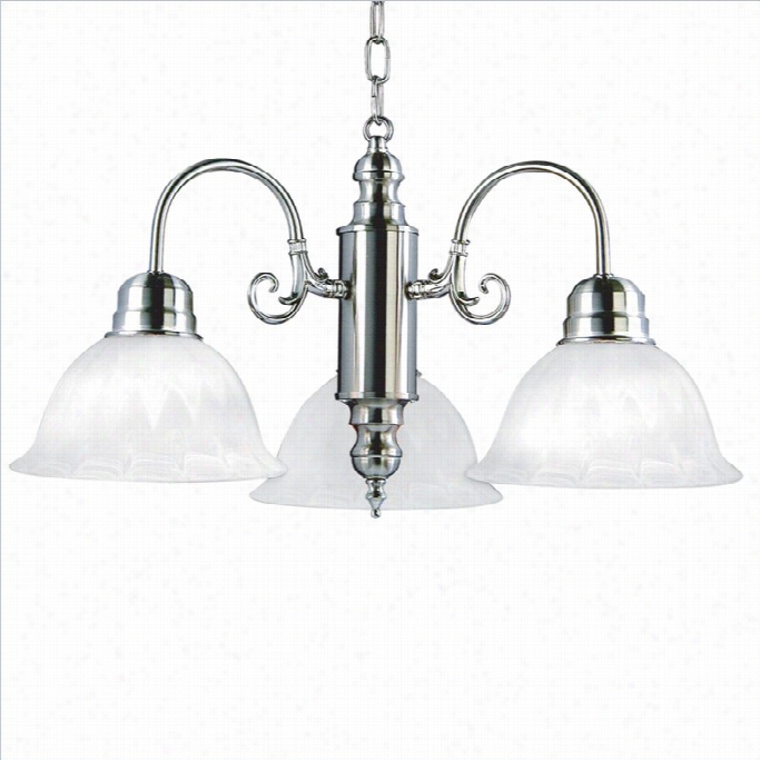 Yosemite Home Decor Manzanita 3 Lightschandelier With Shade In Satin Nickel