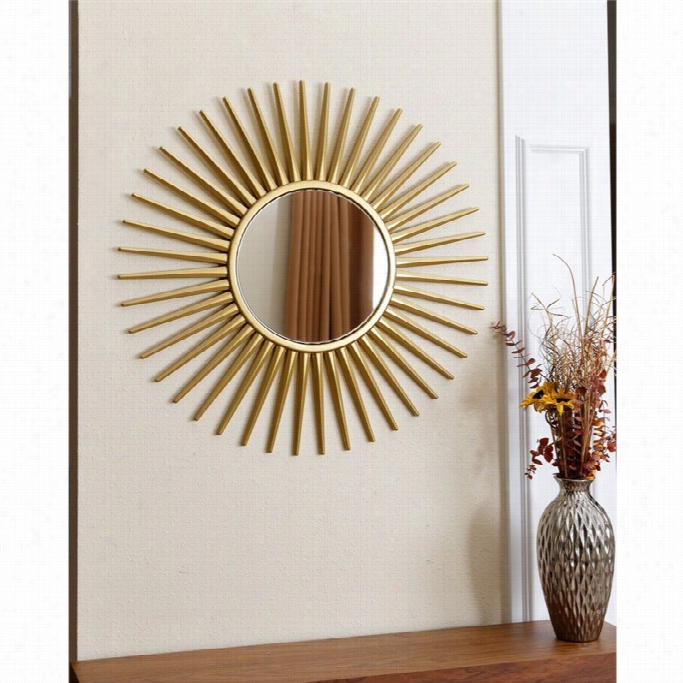 Abbyson Living Lorri Round Wall Mirror In Gold