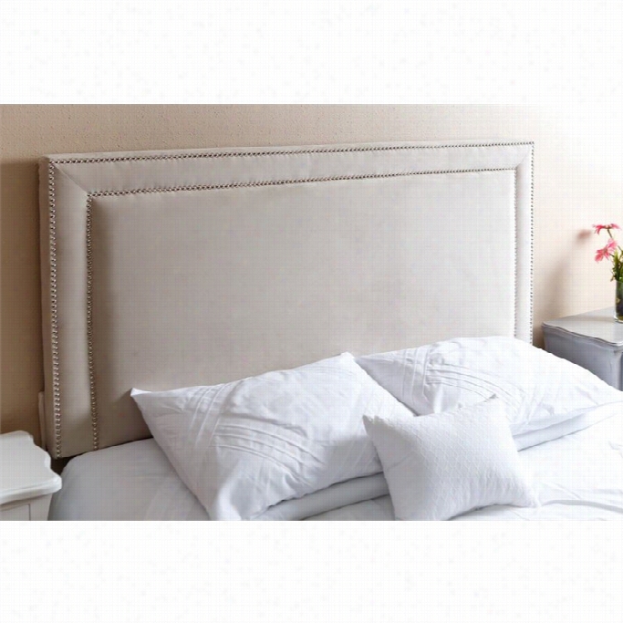 Abbyson Living Shiloh Quwen Full Nail Heqd Trim Hheadboard In Ivory