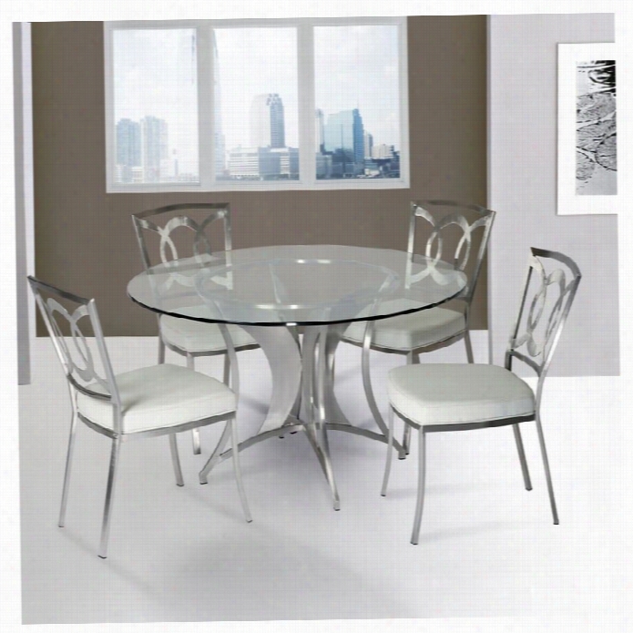 Armen Living Drake Dining Chair In White (suit Of 2)