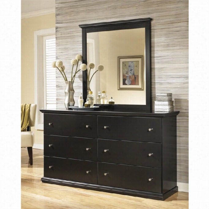 Ashey Maribel 2 Piece Wood Dresser Impart In Black