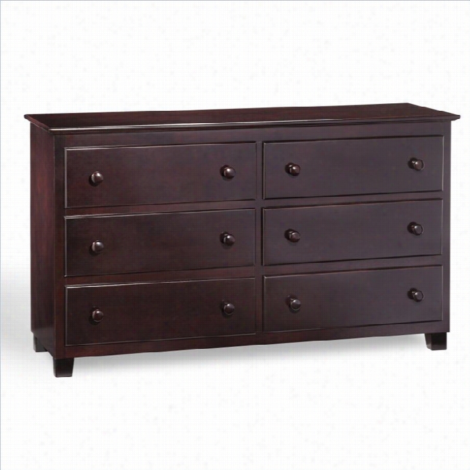 Atlantic Furniture 6 Drawer Dresser In Espresso