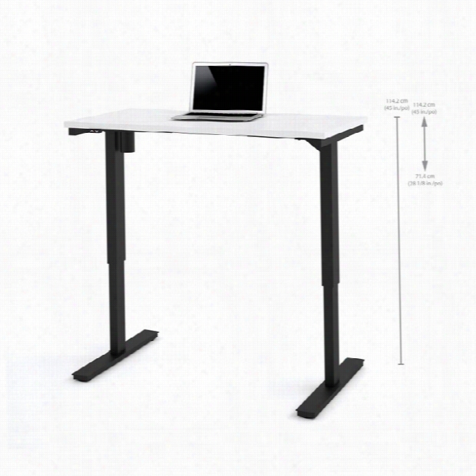 Bestar Hat 24 X 48 Powwer Adjustable Standing Desk I N White