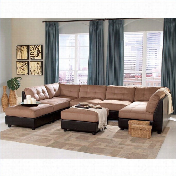 Coaster Claud E Microfiberr Sectional In Brown
