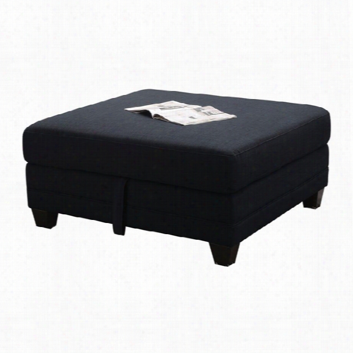 Coaster Keaton Storage Ottoma In Midnight Blue