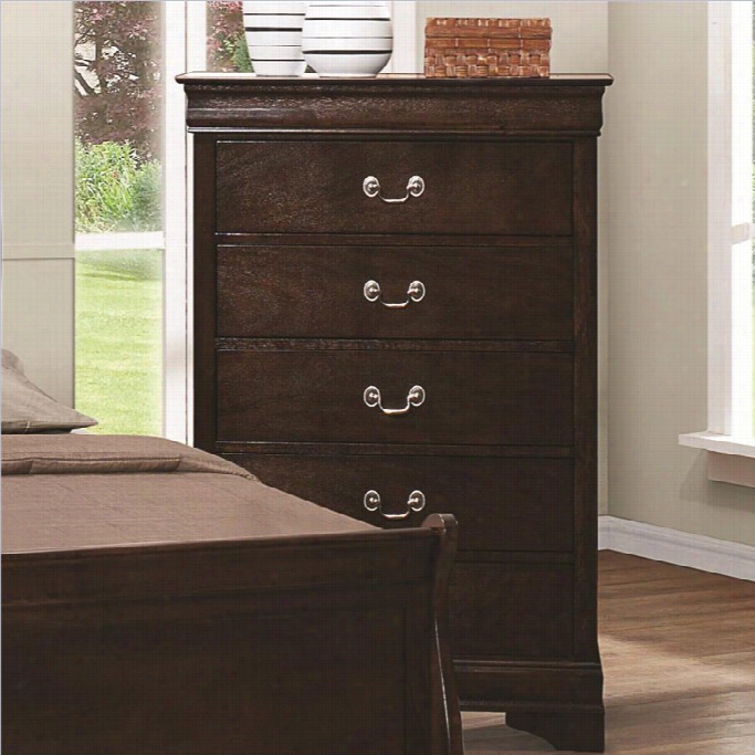 Coaster Louis Philippe Five Drawer Chest In Caappuccino