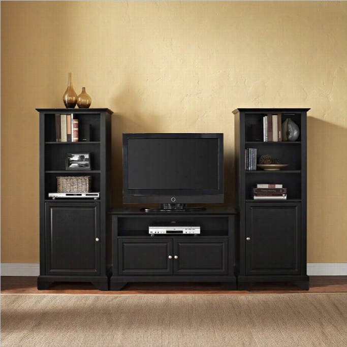 Crosley Furniture Lafayette Entertainment Center In Black-42 Inch