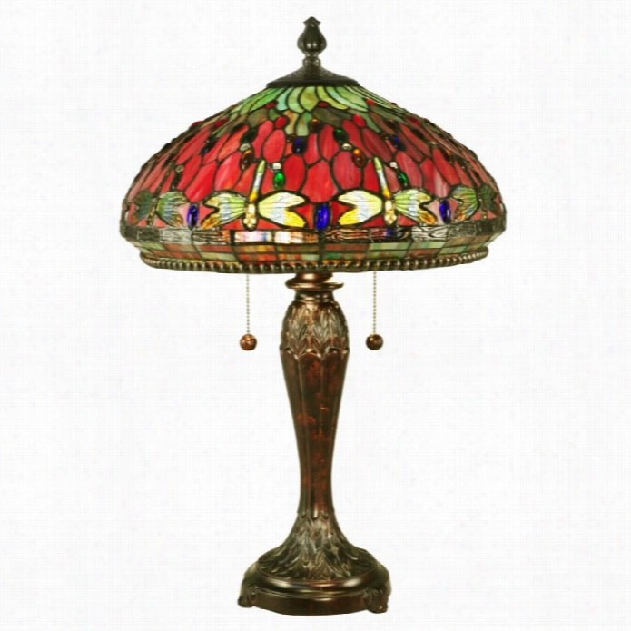 Dale Tiffany Sm Red Dragonfly Table Lamp