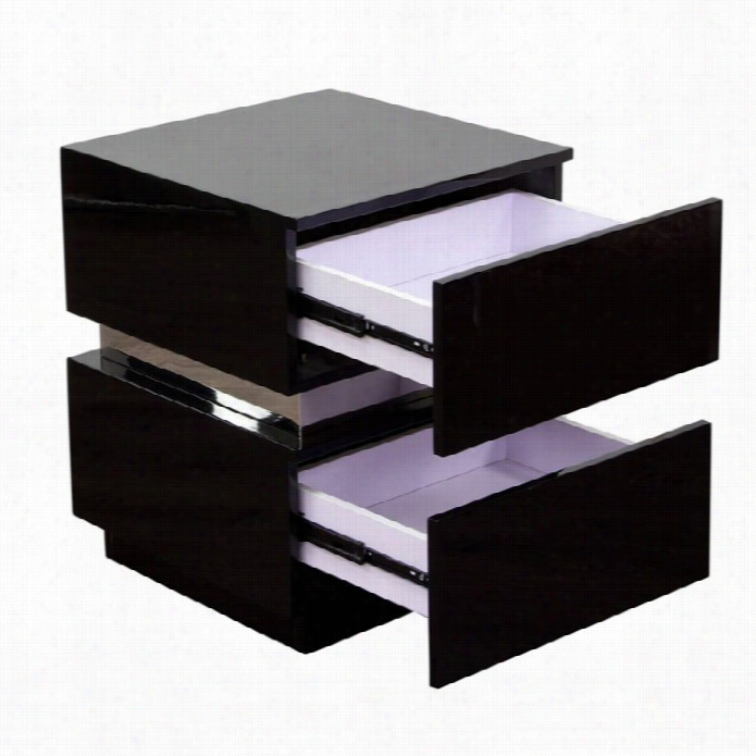 Diamond Sofa Elle 2 Drawer Accent Table In Black