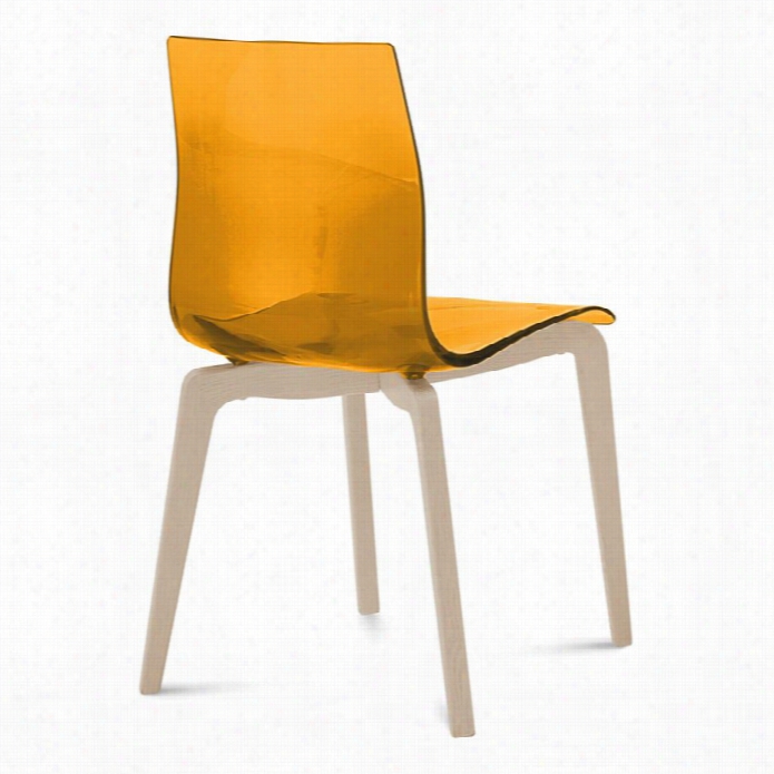 Domitalia Gel-l  Ddining Chair In Transparent Orange