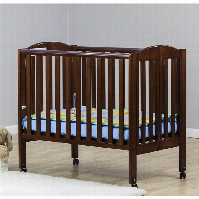 Dream On Me 2-in-1 Folding Portsble Crib In Espresso