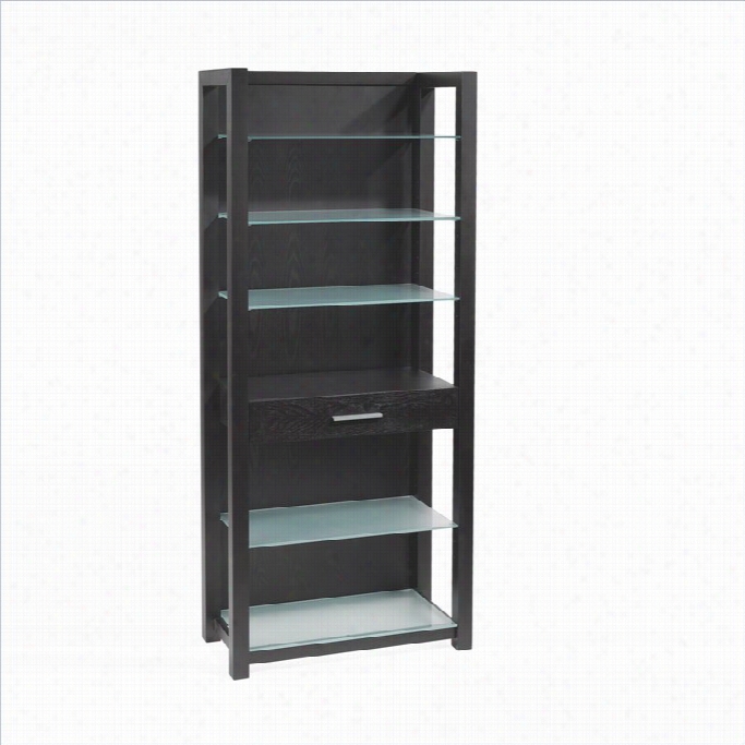 Eurostyle Ballard Shelving Frame In Wenge With Adjustable Glaas Shelves