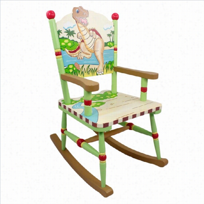 Fantasy Fields Hand Painted Dinosaur Kingdom Roking Chair