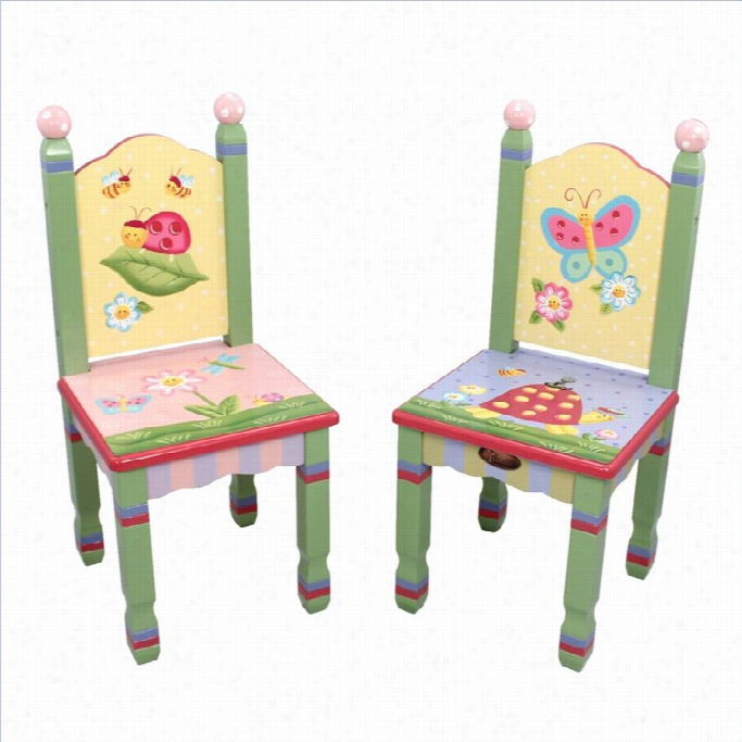 Fantasy Fields Handp Ainted Magic Garden Set Of 2 Chairs