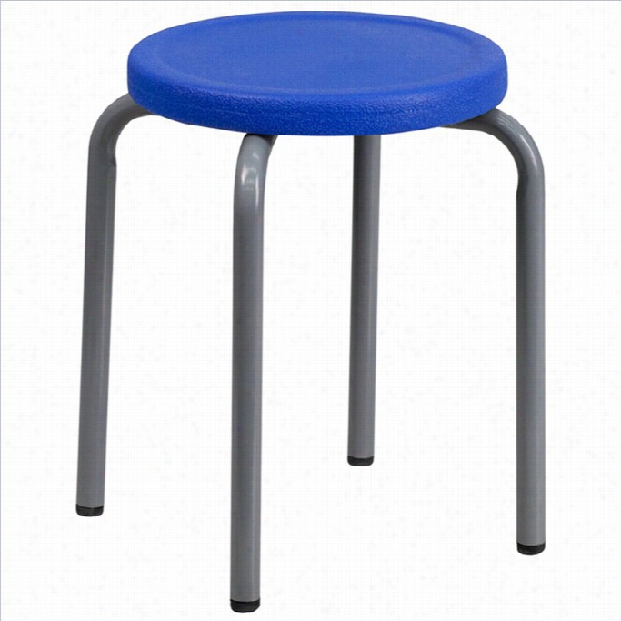 Flash Furniture 17 Stackable Stool N Blue And Silver