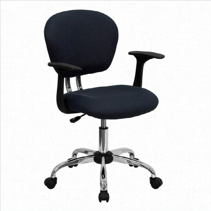 Flash Furniture Mid-back Mesh Taks Office Chair With Arms In Gray