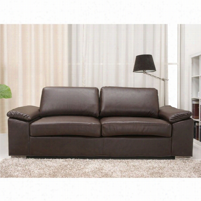Gold Sparrow Hampton Leather Couch In Coffee