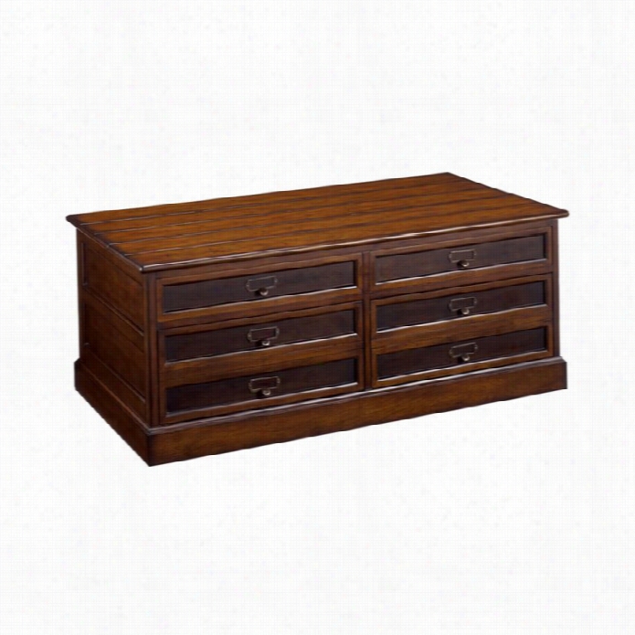 Hammary Mercantile Rectangular Storage Cocktail Table In Whiskey