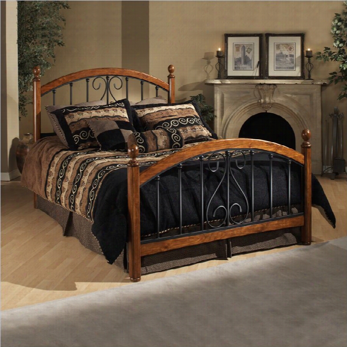 Hillsdale Burton Way Wood And Metal Poster Bed In  Cherry And Black-full