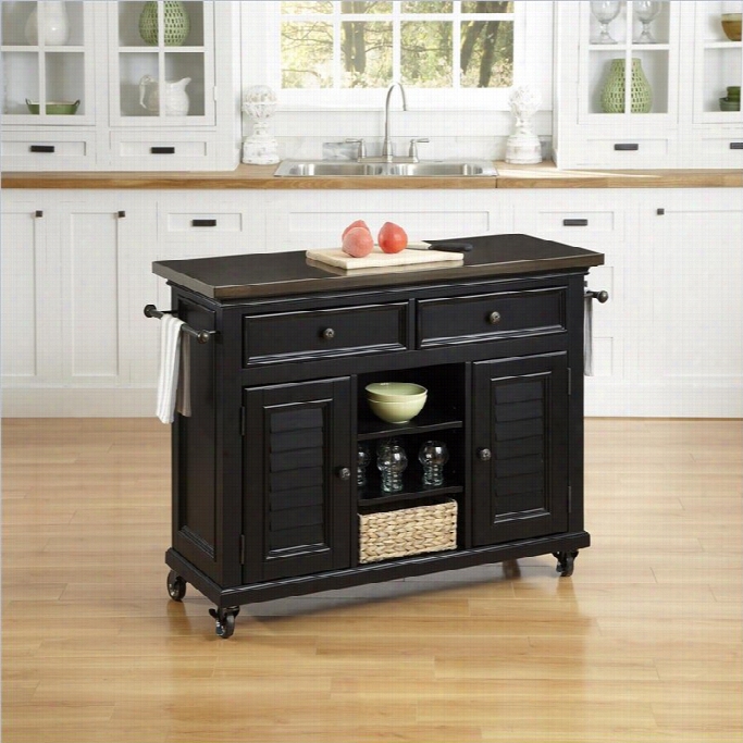 Home Styles Bermuda Kitchen Cart In Black