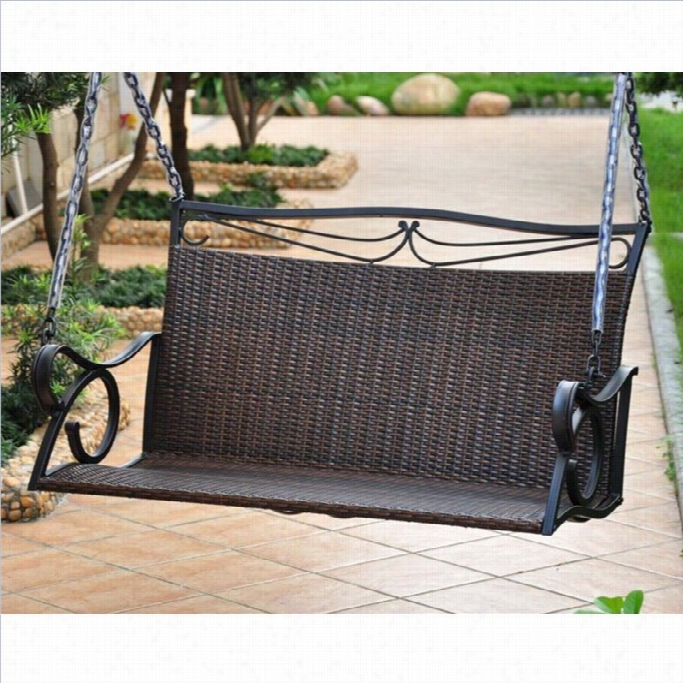 International Caraavan Lisbon Loveseat Porch Swing In Chocolate