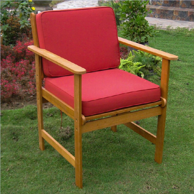 International Caravan Set Of 2 Patio Chair In Natural And Red