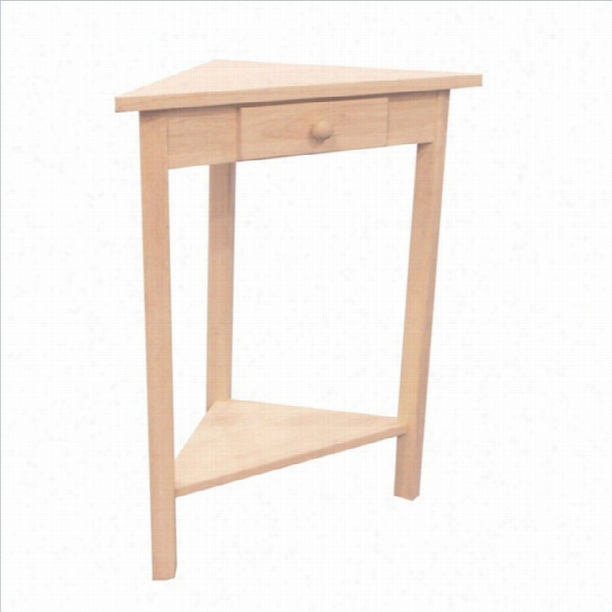 Inernational Concepts Unfinished Corner Accent Table