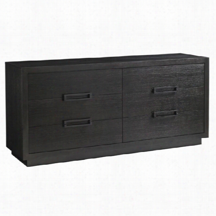 Lexington Carrera Cayman 6 Drawer Wood Double Drewser In Carbon Gray