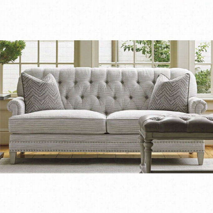 Lexintgon Oyster Bay Hillstead  Tufted Fabric Loveseat In Millstone