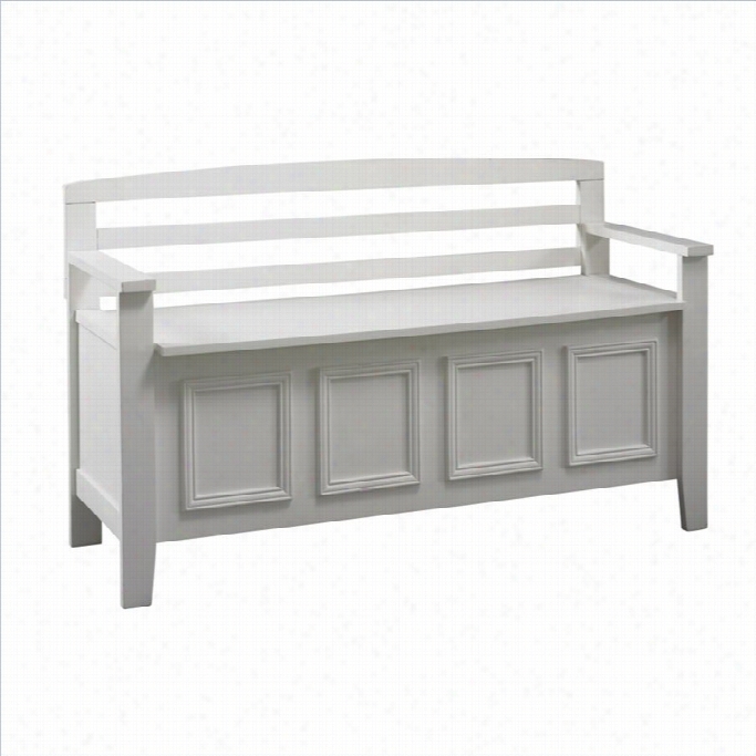 Linon Laredo Storage Bench In Hwite