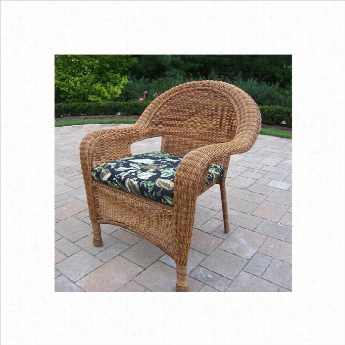 Oakladn Living Resin Wicker Arm Chair With Cushion In Natural (set Of 2))