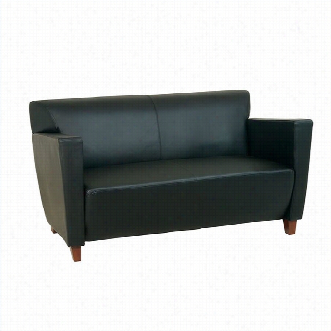 Office Star Furniture Black Leather Love Seat