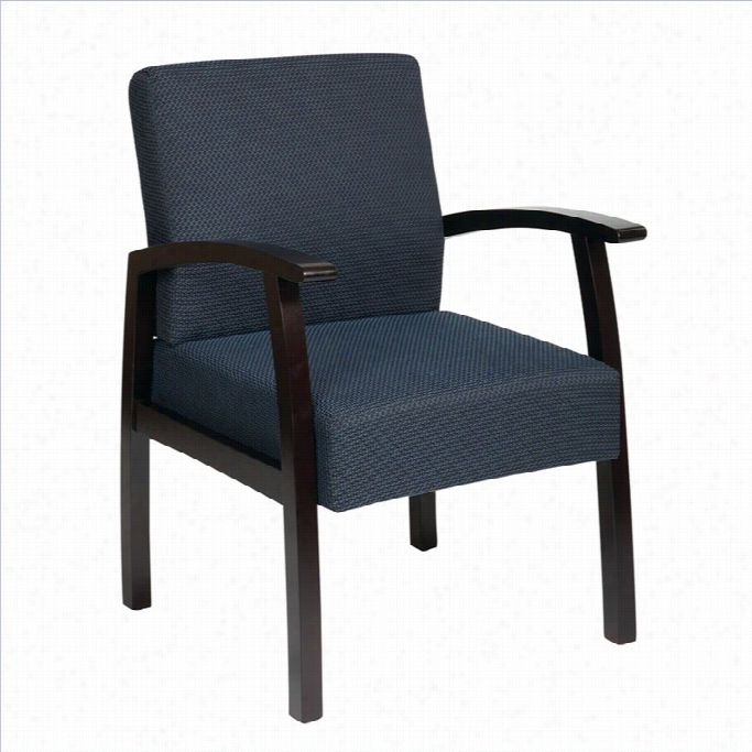 Office Star Wd Edluxe Guest Chair In Mahogany And Bblue