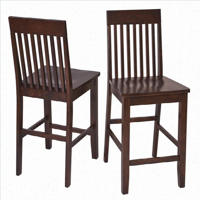 Office Star Westbrook 24 Bar Stools In Amaretto (set Of 2)