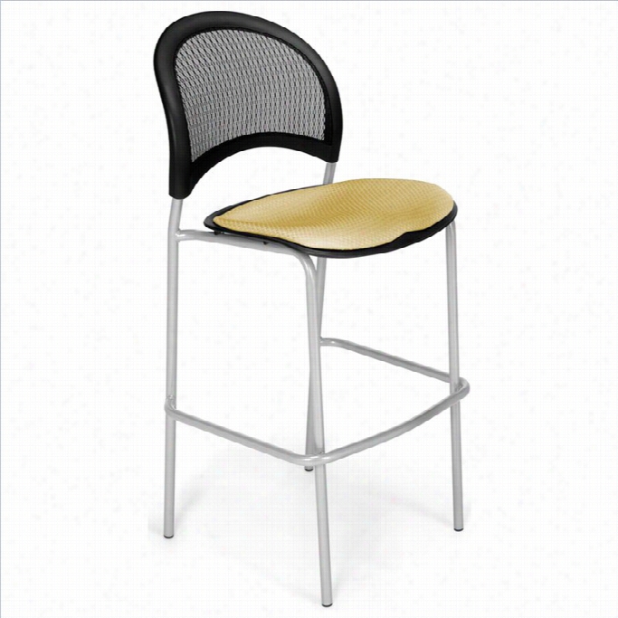 Ofm Moon 30.75 Silver Stool In Golden Flax