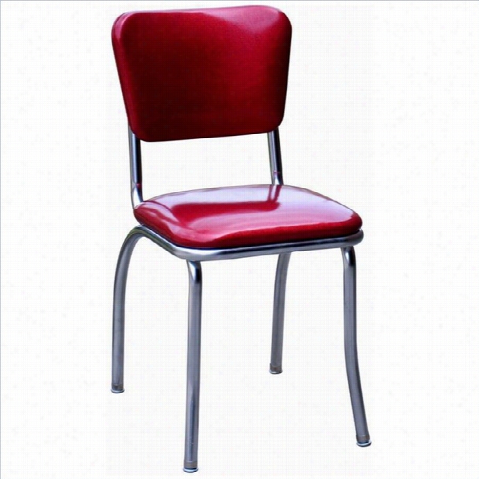 Richardson Seating Retro 1950s Chrome Diner Dining Chair In Glitter Sparkle Red