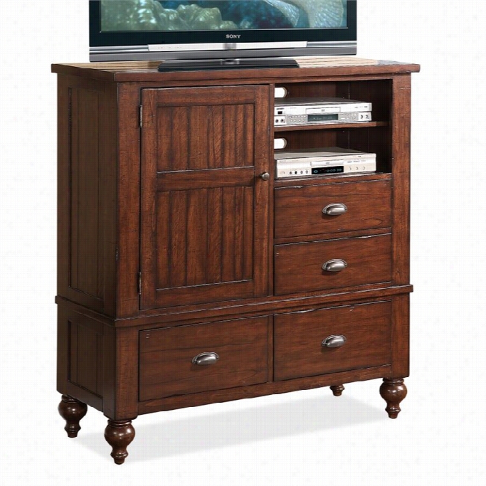 Riverside Furniture Castlewood Media Chest In Warm Toabcco