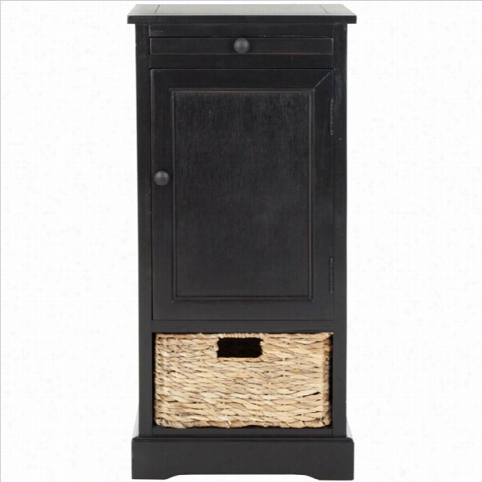 Safavieh Randy Wood Tall Storage Unit In Black