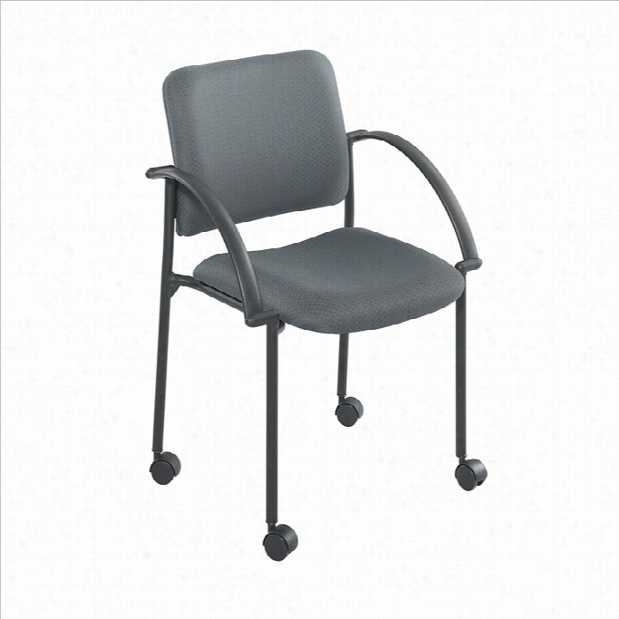 Safco Moto Mobile Stacking Chair In Charcoal (set Of 2)