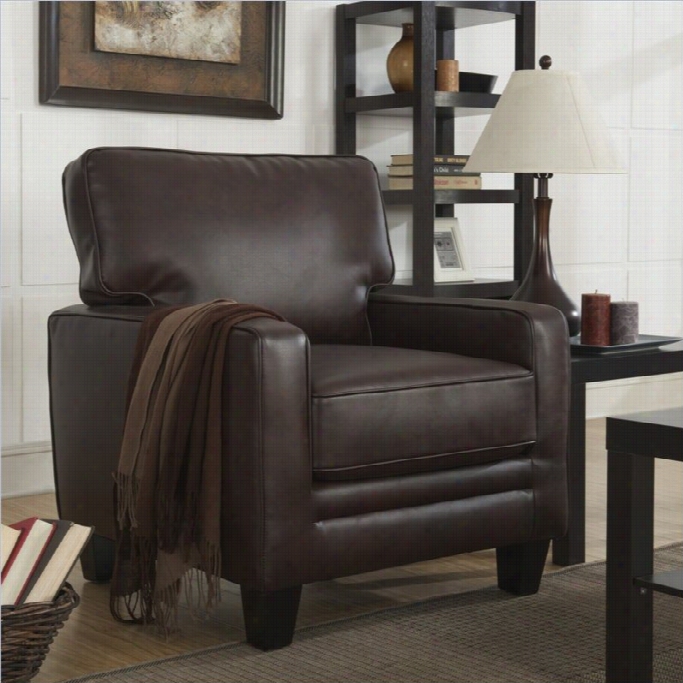 Serta Rta Monaco Bonded Leathher Accent Chair In Brown