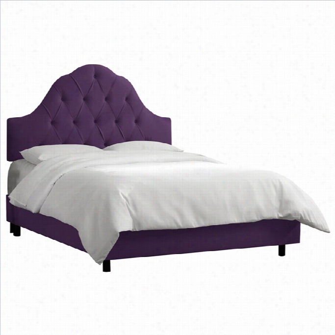 Skyline Furniture Arch Tufted Bed In Aubergine-twin