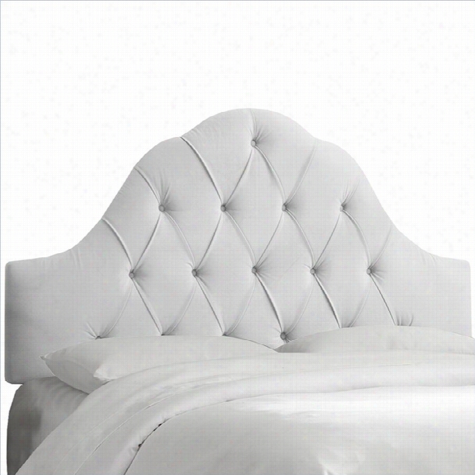 Skyline Furniture Roguish Tufted Panel Headboard In White-twin