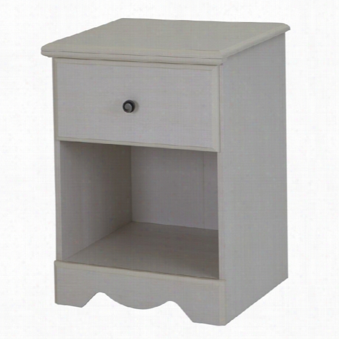 Souths Hore Country Portry 1 Drawre Night Stand In White Wash