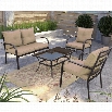 Sonax CorLiving Patio Conversation 4 Piece Set in Brown and Taupe
